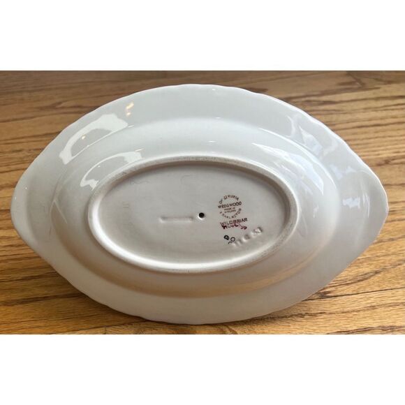 Vintage Wedgewood Wildbriar Gravy Sauce Boat With Attached Plate Barlaston - Picture 12 of 12